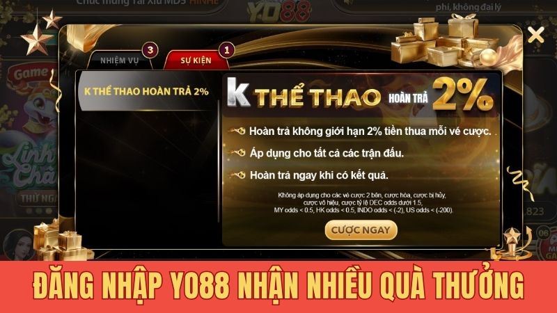 Đăng nhập Yo88 nhận nhiều quà thưởng