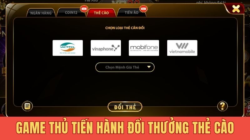 Game thủ tiến hành đổi thưởng thẻ cào