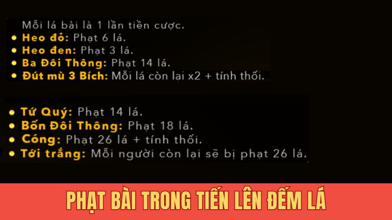 Phạt bài trong tiến lên đếm lá