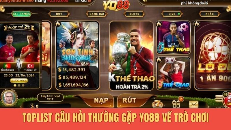 Toplist câu hỏi thường gặp Yo88 về trò chơi
